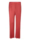 Issey Miyake Pleats Please Red Trousers In Red