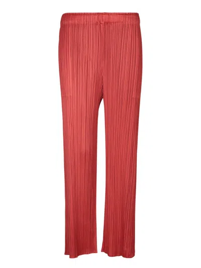Issey Miyake Pleats Please Red Trousers