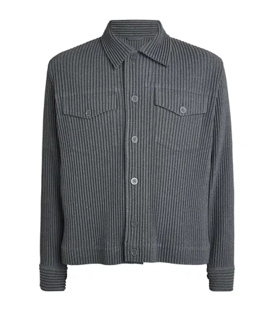 Issey Miyake Trucker Jacket In Grey