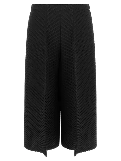 Issey Miyake Tubular Pleats Herringbone-pattern Trousers In Multi