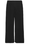 Issey Miyake Black Green Polyester Wide-leg Pant In Black