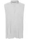 Issey Miyake Tucked Pleated Vest In Grey