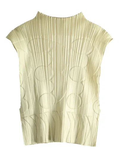 Issey Miyake Tune Pleated Top In Brown