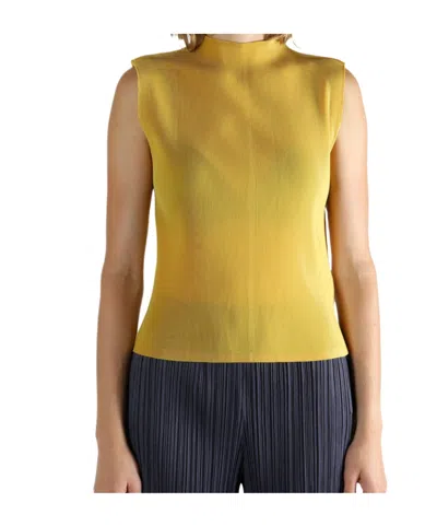 Issey Miyake Turtleneck Blouse In Yellow