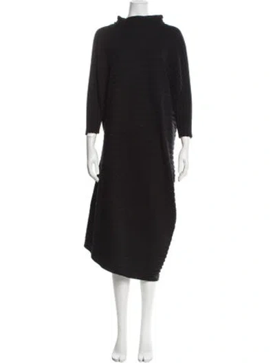 Pre-owned Issey Miyake Turtleneck Knee-length Dress In Black