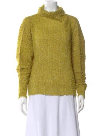 Pre-owned Issey Miyake Turtleneck Long Sleeve Top In Green