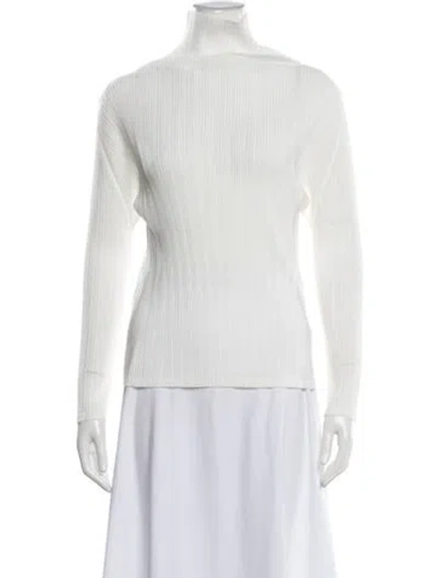 Pre-owned Issey Miyake Turtleneck Sweater In White