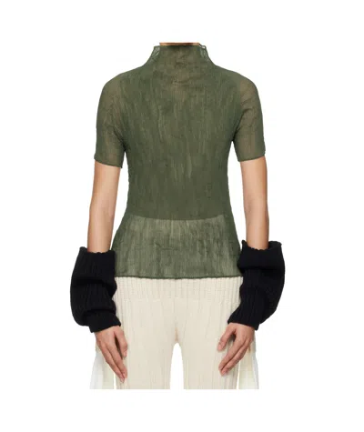 Issey Miyake Turtleneck Top In Green