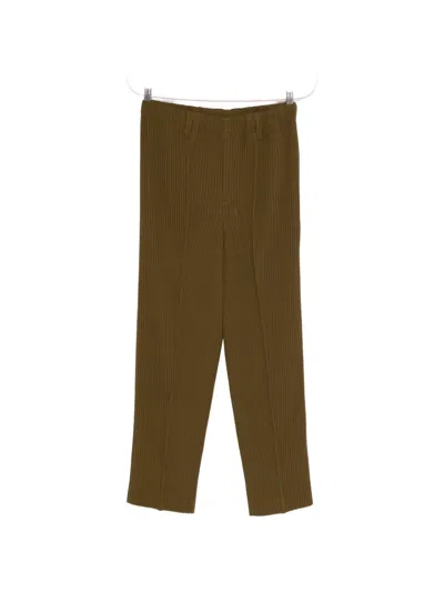 Issey Miyake Tuxedo Pleated Trousers In Green