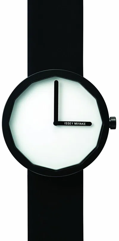 Pre-owned Issey Miyake Twelve Black Leather Mens Watch Silap002 Naoto Fukasawa Design