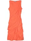 Issey Miyake Twining Midi Dress In Orange