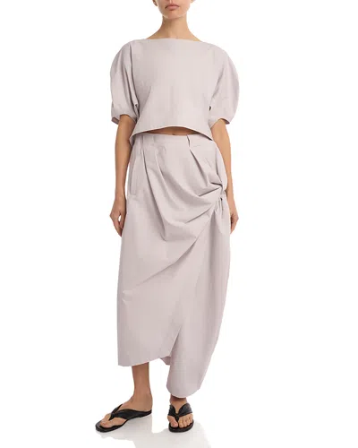 Issey Miyake Twisted Drape Pants In Gray