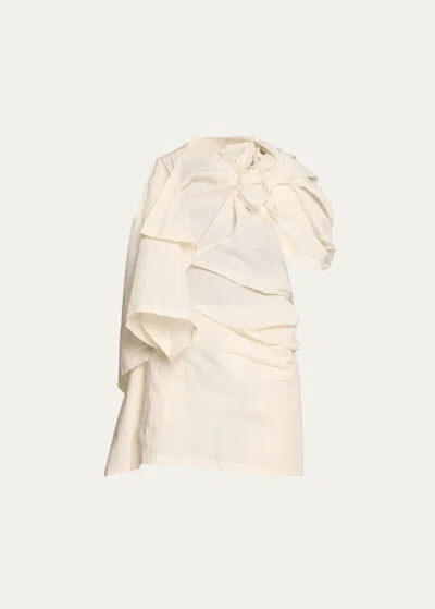 Issey Miyake Twisted Woven Tunic In Neutral