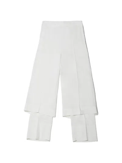 Issey Miyake Two As One Layered Pressed-crease Trousers In White