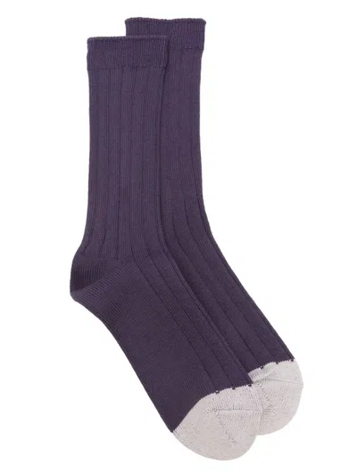 Issey Miyake Two-tone Socks In Blue