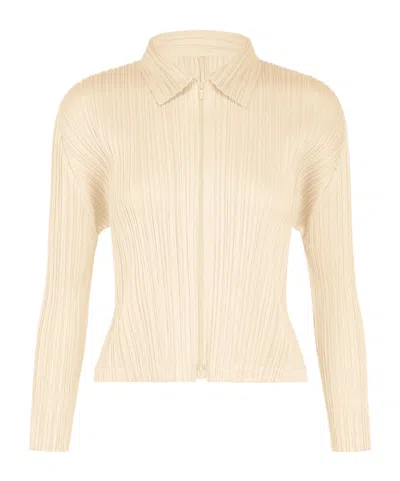 Issey Miyake Two-way Zip Pleated Jacket In Multi