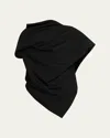 Issey Miyake Uni-form Draped Asymmetric Wool Top In Black