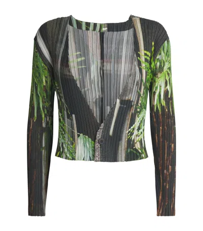 Issey Miyake Urban Jungle Pleats Cardigan In Multi