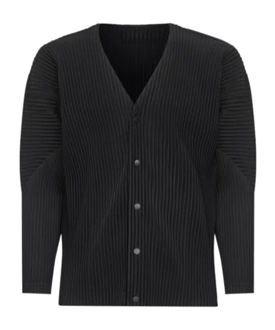 Issey Miyake V-neck Cardigan In Black