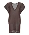 Issey Miyake V-neck Dress In Brown