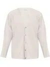 Shop Issey Miyake V-neck Pleated Cardigan In Grey
