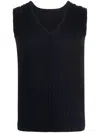 Issey Miyake Navy Basics Tank Top In Blue