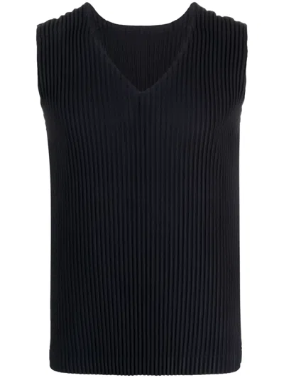 Issey Miyake Navy Basics Tank Top In 75-navy