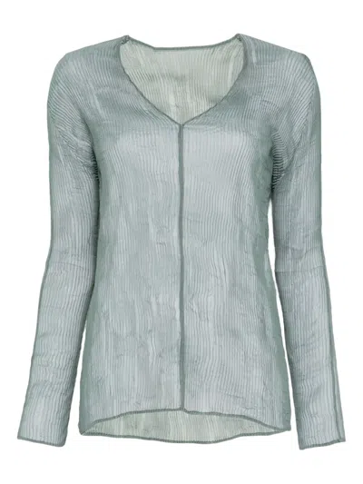 Issey Miyake V-neck Top In Green
