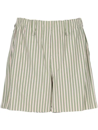 Issey Miyake Vertical-stripe Shorts In Gray
