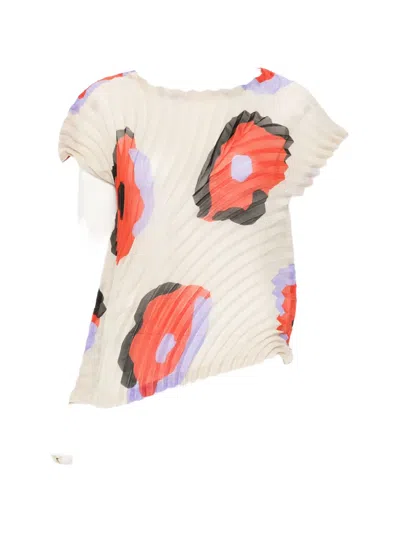Issey Miyake Verve Pleated Blouse In Neutral