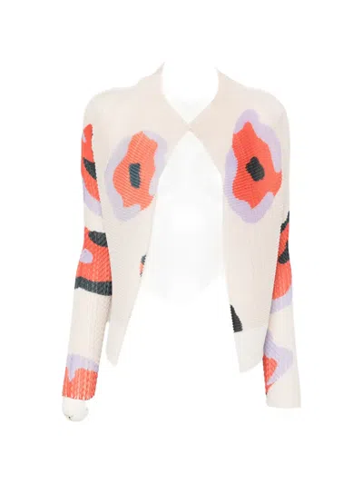 Issey Miyake Verve Pleats Floral Jacket In Metallic