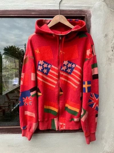 Pre-owned Issey Miyake Very Vintage 80/90s  Hoodie Zip Up In Red