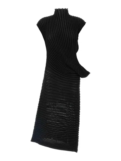 Issey Miyake Stream Dress In Black