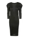 ISSEY MIYAKE VESTIDO MIDI - NEGRO