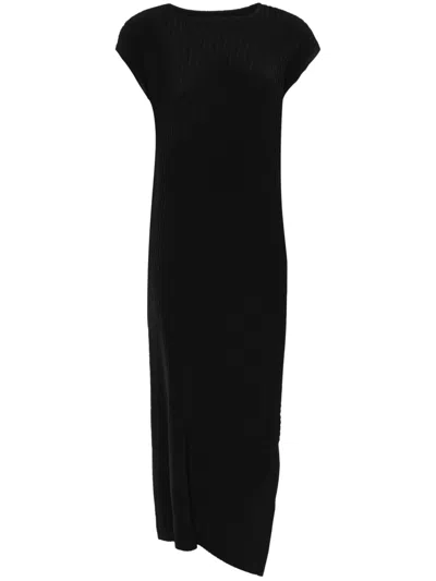 Issey Miyake Vigor Pleats Solid Maxi Dress In Black