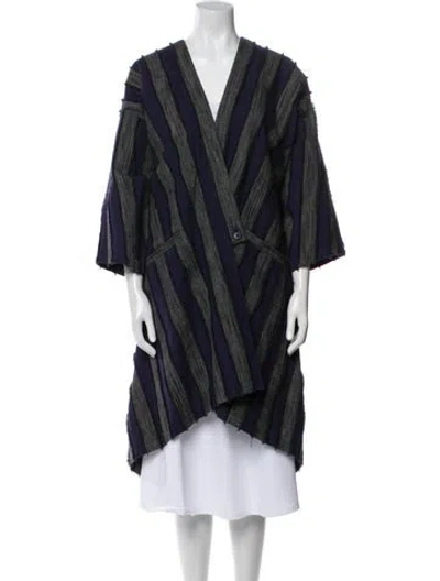 Pre-owned Issey Miyake Vintage 1980's Coat In Blue