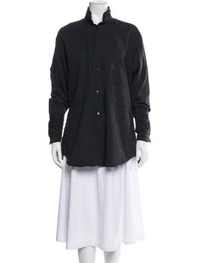 Pre-owned Issey Miyake Vintage 1982 Button-up Top In Gray