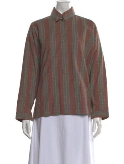 Pre-owned Issey Miyake Vintage 1983 Button-up Top In Brown