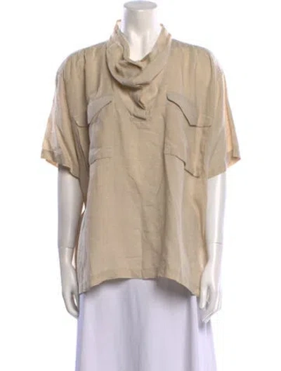 Pre-owned Issey Miyake Vintage 1984 Blouse In Neutral
