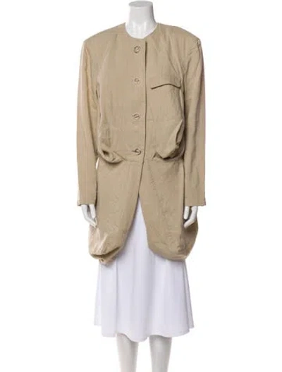 Pre-owned Issey Miyake Vintage 1987 Coat In Neutral