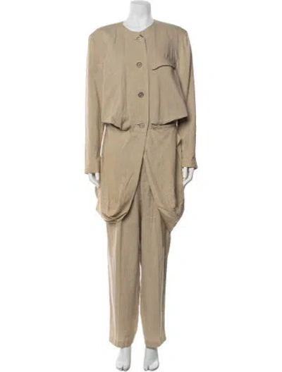 Pre-owned Issey Miyake Vintage 1987 Pantsuit In Neutral