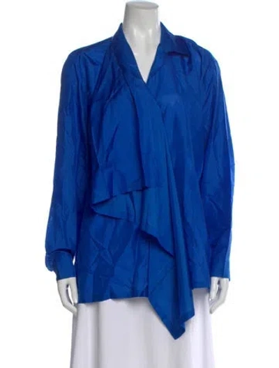 Pre-owned Issey Miyake Vintage 1988 Blouse In Blue