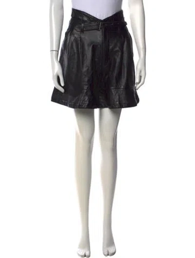 Pre-owned Issey Miyake Vintage 1988 Sheep Skin Belted Shorts In Black