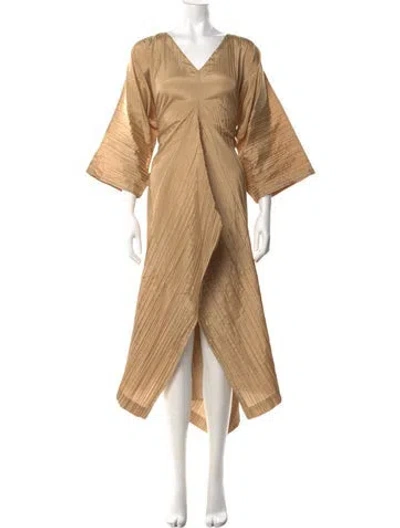 Pre-owned Issey Miyake Vintage 1989 Long Dress In Neutral