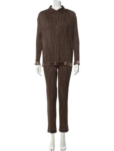 Pre-owned Issey Miyake Vintage 1997 Pant Set In Brown