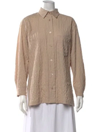 Pre-owned Issey Miyake Vintage 1998 Button-up Top In Neutrals
