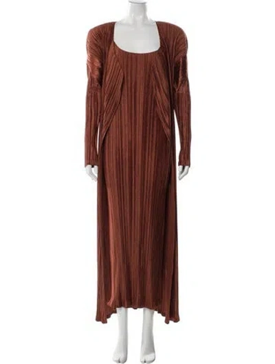 Pre-owned Issey Miyake Vintage 1998 Dress Set In Brown