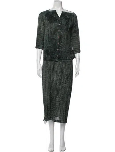 Pre-owned Issey Miyake Vintage 1999 Dress Set In Green