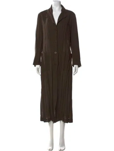 Pre-owned Issey Miyake Vintage 1999 Trench Coat In Brown