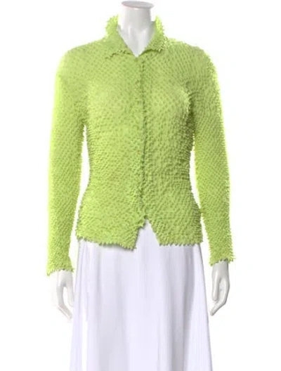 Pre-owned Issey Miyake Vintage 2000 Button-up Top In Green